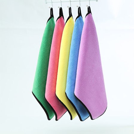 5 stk. Højdensitets koral fleece håndklæde dobbeltsidet bil håndklæde wrap