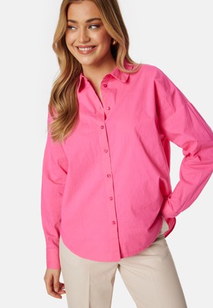 Pieces Tanne LS Loose Shirt Hot Pink Klær