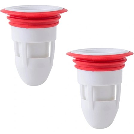 360° Lattiakaivo, Upotettava hiussiivilä, Hajutiivis kumilattiakaivo, Tukkeutumista estävä viemärin siivilä ja tulppa valkoinen, 2 kpl