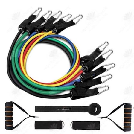 HTBE Kannettava vetoköysi 11 osaa kotikuntoiluun elastinen köysi rintalihasvoimaharjoittelu