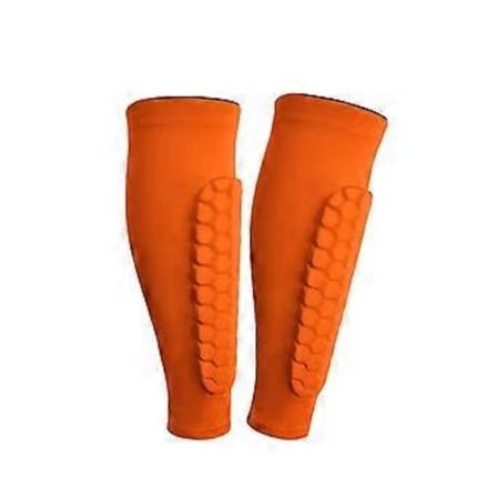 2 par fotbollsskydd för ungdomar, skyddande fotbollsutrustning för underben [jkw] (L Orange)