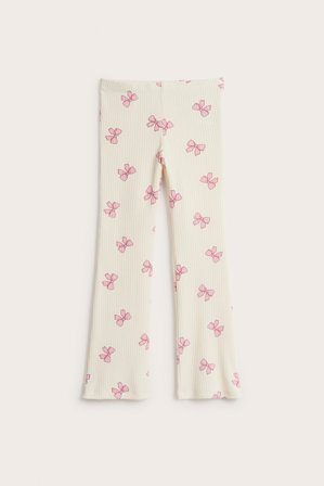 Kappahl | Prążkowane rozszerzane legginsy | Offwhite