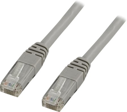 Deltaco Koblingskabel - RJ-45 (hann) til RJ-45 (hann) - 1.5 m - UTP - CAT 6 - formstøpt - grå