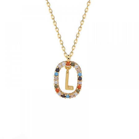 Halsband för kvinnor, flickor guldpläterat bokstavshalsband med bokstav L smyckesgåva fru årsdag födelsedag