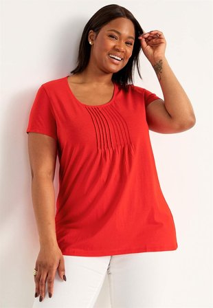 Cellbes of Sweden - Kortermet jerseytunika i rød for damer i størrelse 38/40