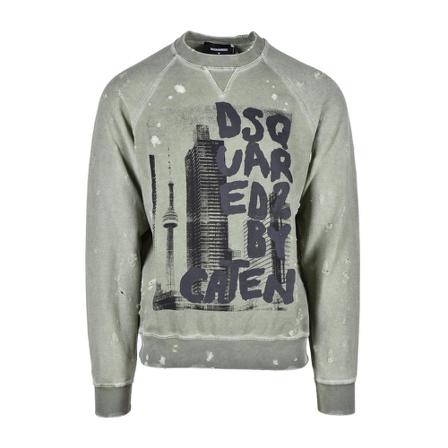 Dsquared2, Sweatshirts Groen, Heren, Maat:L