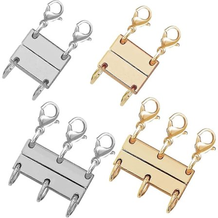 Magnetisk lagdelingshalskædelås, lås magnetisk halskædeforbindelse multi-strengslåse, separator til stabelbare halskæder og kædearmbånd (dobbelt