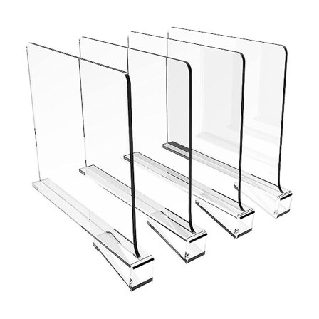 4 Pakk Hylleavdelere For Skaporganisering, Klare Trehylleavdelere For Kjøkkenskap, Stoff