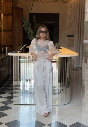 Bubbleroom Occasion Renae Satin Trousers Champagne Vaatteet