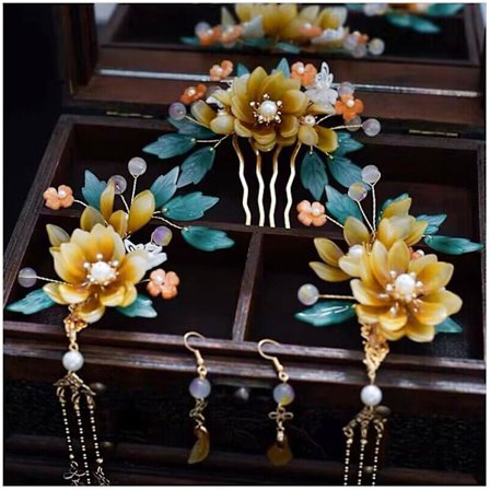 Hårnålsett med dusker Klassisk Antikk Blomsterhårnål For Kolleger Kone Mor