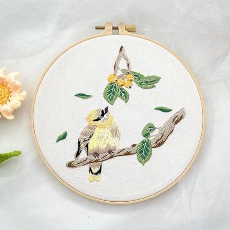Diy Kinesiska Broderi Kit Bird Blomma Tryckt Mönster Kors Styng Set Nålverk Handgjorda Sy Pysselmålning Dro Drop Ppshipp 3 NO HOOP 20cm hoop