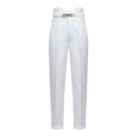 Pinko, Ariel 10 Bustier Pj 457A Bull Trousers Wit, Dames, Maat:W31