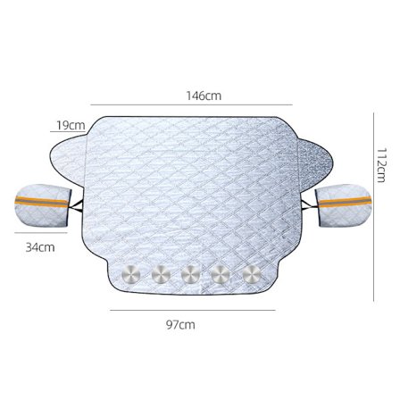 Ultra tyk beskyttende bilrudeafdækning - sne, is, sol, - passer perfekt til biler, SUV'er, 146*112cm