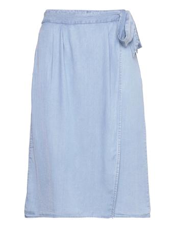 Vmliliana Hr Wrap Calf Skirt Ga Knälång Kjol Blå Vero Moda