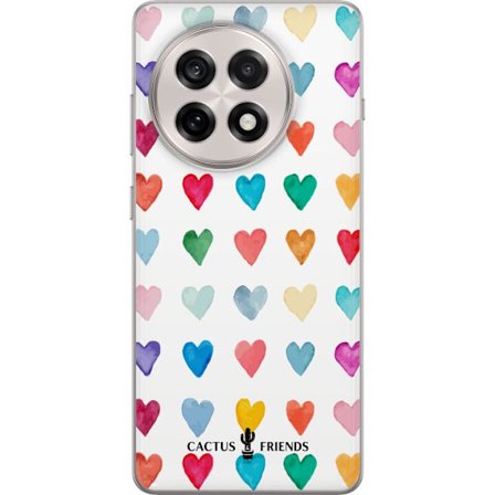 Kompatibel Mobilcover til OnePlus OnePlus 13R Cactus and Friends - Watercolor Love Grid