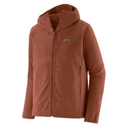Patagonia M's R1 TechFace Fitz Roy Trout Hoody Sisu Brown - XL
