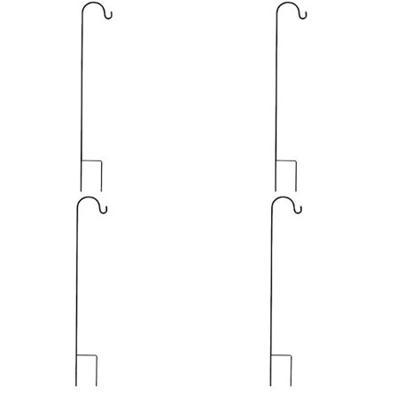4x Fåraherdehakar Rostfria Trädgårdsinsatser Utomhus Metall Växtställ Hängare Fågelmatare Stång 80.