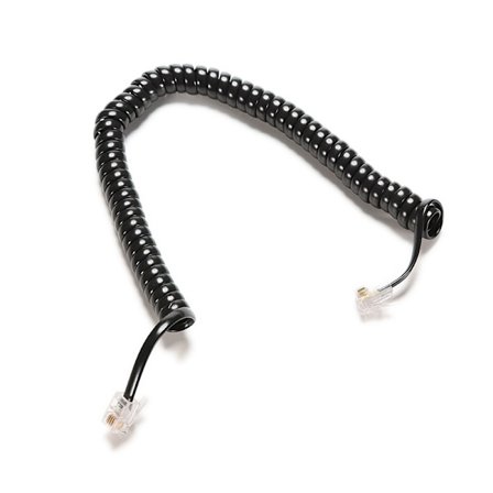 2st 6.5FT svart telefonlur Telefonförlängningssladd Curly C