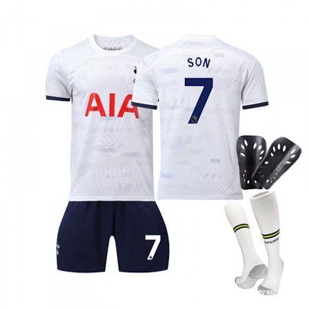 23/24 Tottenham Stadium Hemma Barn Fotbollströja Set med Strumpor och Skydd