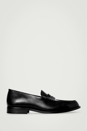 COS Men's Leather Penny Loafers in Black