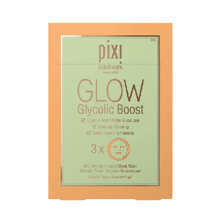 Pixi Glow Glycolic Boost Sheet Masks Ansiktsmask & peeling Dam 3 ST
