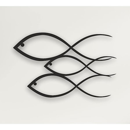 Animals Metal Vægkunst Værker - Fiskefamilie Metal Vægdekoration Hjem