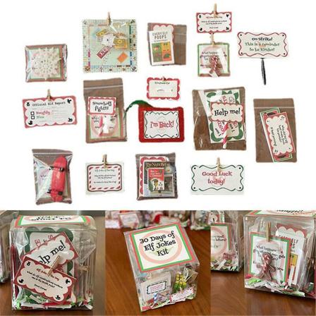 Jul-adventskalender 2023 Roligt Elf Rekvisita Kit Xmas 24/30 dagars nedräkning av tomteaktiviteter Blind Box Party Dekoration Present style 2