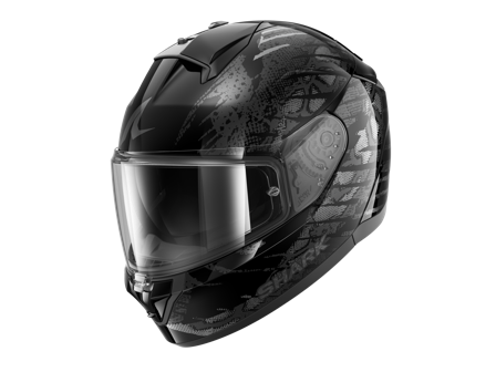 Casco Integral Shark Ridill 2 Reptaia Negro/Antracita/Plateado M