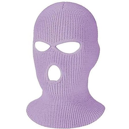 3-hole Knitted Full Face Cover Ski Neck Gaiter, Winter Balaclava