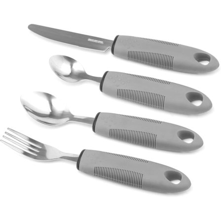 Grått Anti-Tremor Ätbestickset för Äldre och Funktionshindrade