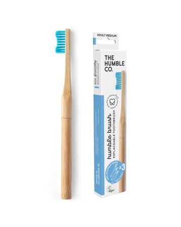 The Humble Co. - Brosse à Dents En Bambou - Humble Brush Adult Medium 3x Heads Bleu/e