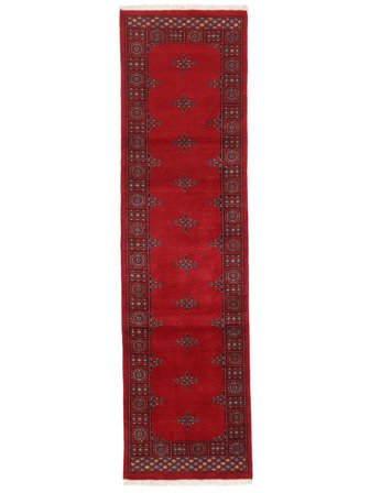 Handgeknoopt Pakistan Bokhara 3Ply Vloerkleed 79X289 Donkerrood/Zwart