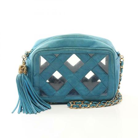 Chanel Vintage Pre-owned Shoulder Väska blå, Dam Vintage Väskor, Dam, Storlek: ONE SIZE