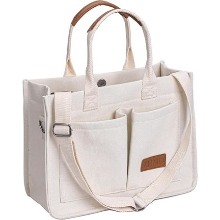 Stor Canvas Tote Bag för Kvinnor, Dam Laptop Arbetsböcker Väskor Crossbody Plånbok Handväska Axelremsväska Resa Messenger Gym Tote