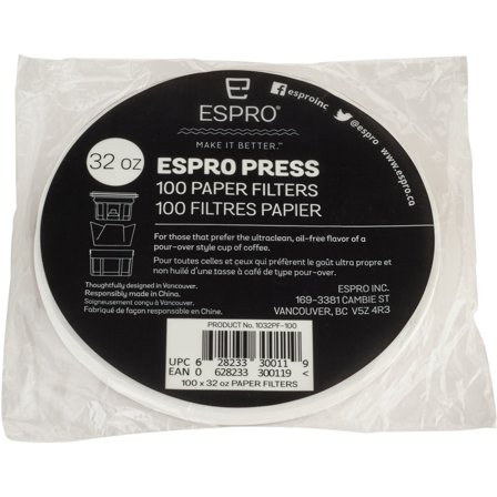 Espro 100 stk. papirfiltre til 0,9 liter - Hvid | KitchenOne