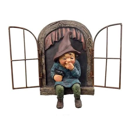 Utendørs hagedvergfigur fehagedekorasjon, slem