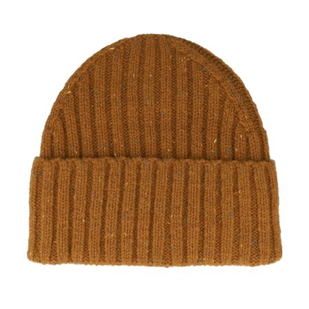 Les Deux - Wells Fleck Rib Beanie Dark Ochre Cuff Cuff Yellow Beanie - @ Hatstore