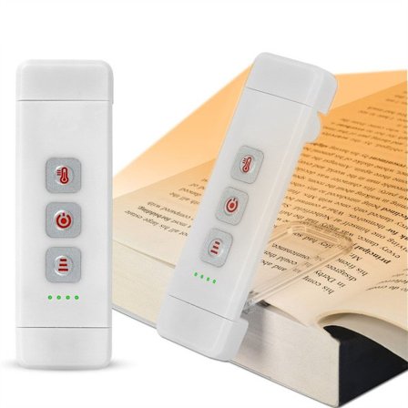 Bogmærke Læs Lampe Bog Læselys HVID