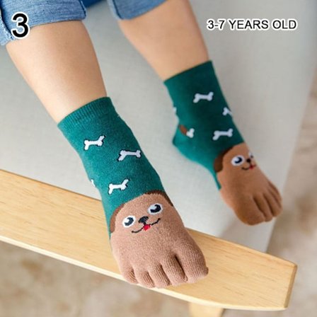 Långa rörstrumpor Femfingerstrumpor 3-7 ÅR 3 3