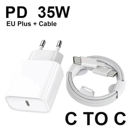 Original PD EU US 35W Snabbladdare för iPhone 16 15 14 13 11 12 Pro Max Plus XS X USB C 1M Snabbladdningskabel Typ-C cargador