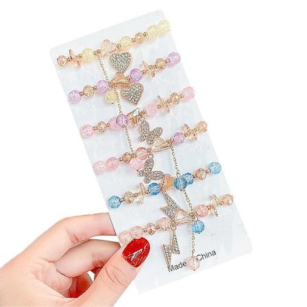 2 kpl Lasten rannekoru lasihelmillä, 70 eri tyyliä saatavilla, joulu- ja lastenpäivälahjoja tytöille