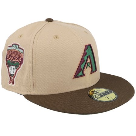 New Era - MLB Bege fitted Boné - Arizona Diamondbacks Shiny Era 59FIFTY Inauguration 98 Camel/Brown Fitted @ Hatstore