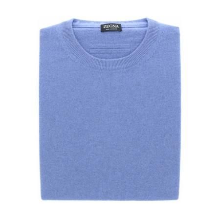 Z Zegna, Round-neck Knitwear Blauw, Heren, Maat:M