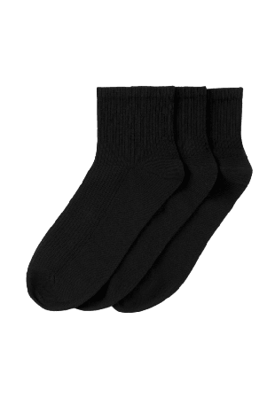 Å WOMAN Ankelstrumpor, 3-pack Sockor Svart 39/41