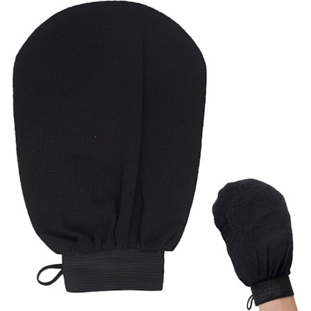 Svart 1-delad kroppsexfolieringshandske, exfolierande tvättlapp, exfolierande handske, duschhandske, kroppsexfolieringshandske, silkeskropps- och 