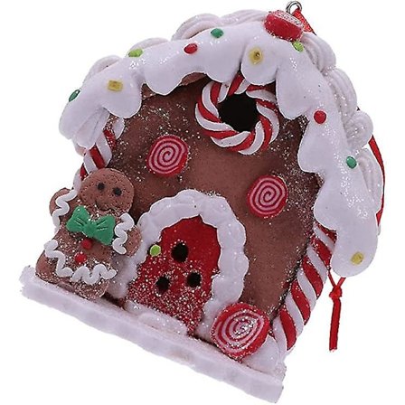 Lyser Gingerbreadhus Til Julebordet - Forudbelyst Landsbyfigur I Lerdej Med LED Lys