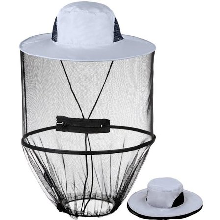 Myggehat - Hovednet hat - Havearbejde insektmiddel hat - Med usynligt net