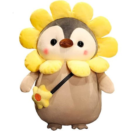 Söpö pingviini kukka pehmo täytetty eläin pingviini pehmolelut keltaisella kukka-asulla lahjat lapsille 10 tuumaa
