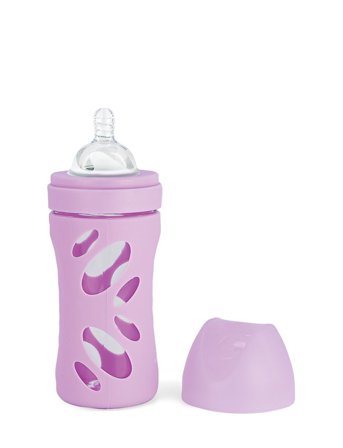 Twistshake Twistshake Anti-Colic Glass Bottle 260Ml Pastel Purple - Purple - ONE SIZE