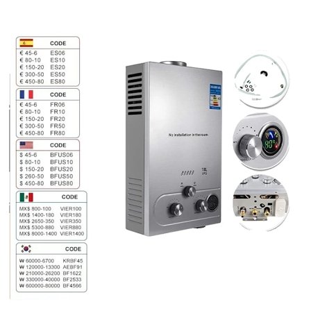 Gas Vandvarmer, Øjeblikkelig Opvarmning, Tankløst Design